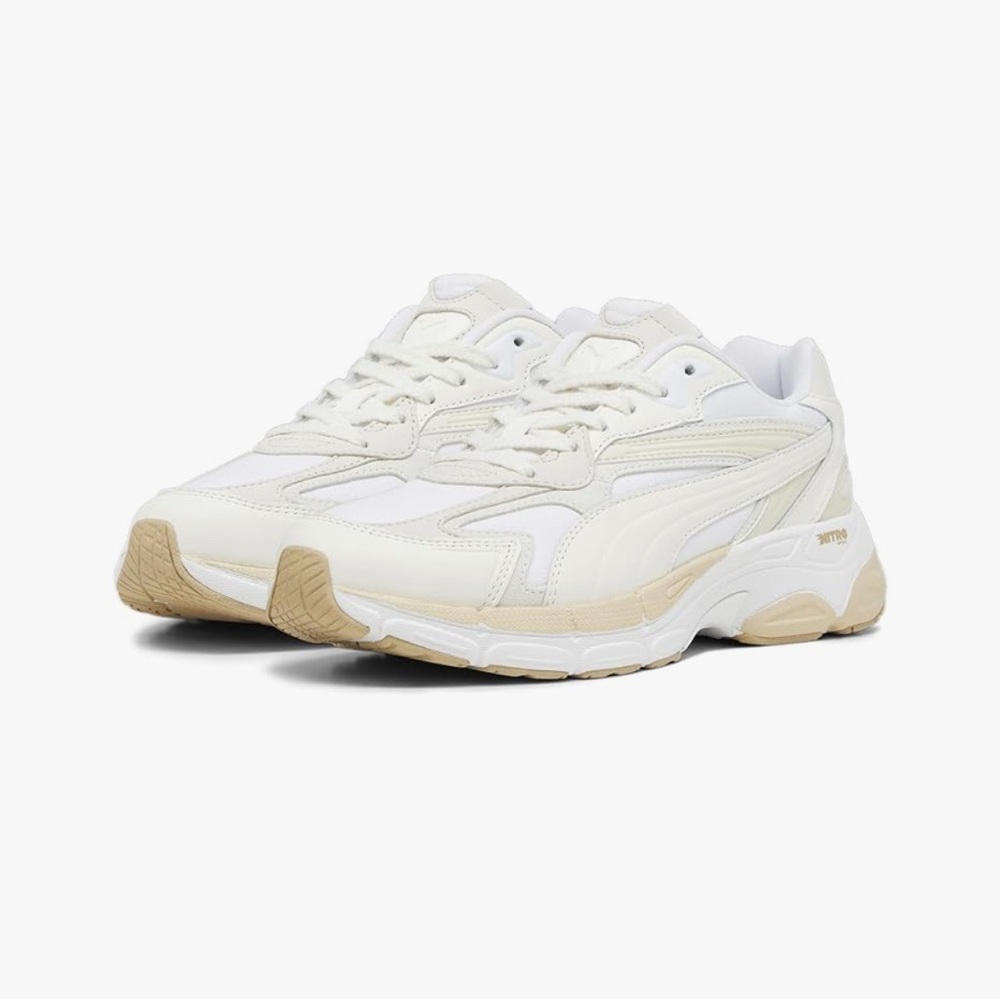 Puma Cream and Tan Athletic Shoes